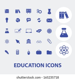 education icons set, vector