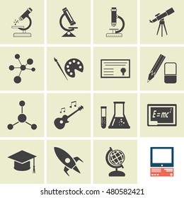 education icons set vector.