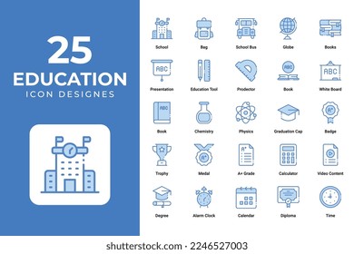Education icons set vector design