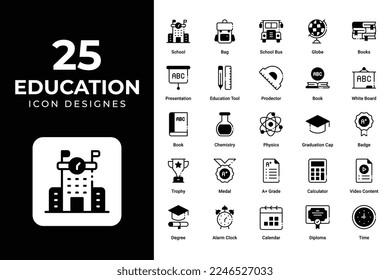Education icons set vector design