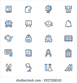 Education icons set vector graphic illustration