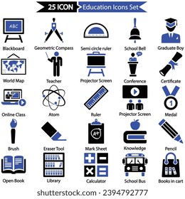 Education Icons Set, Vector graphics