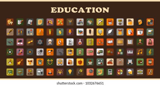 Education icons set. Vector illustration