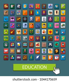 Education icons set. Vector illustration