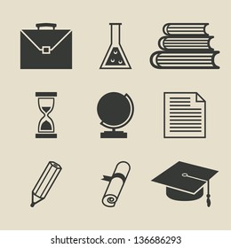 Education icons set - vector illustration