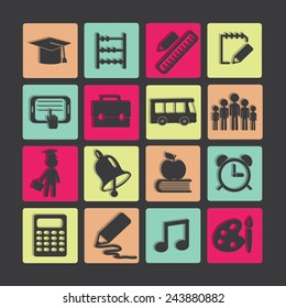 Education icons set.  Vector illustration