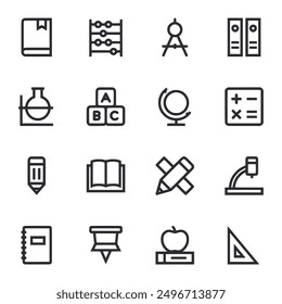 education  icons set vector illustration