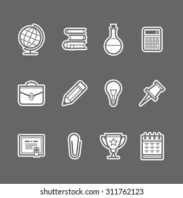 Education Icons Set. Vector illustration