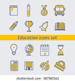 Education icons set vector illustration