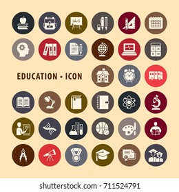 Education icons set, Vector illustration, Flat line icons modern design style 