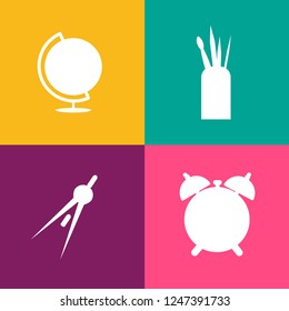 Education icons set, vector isolated home schooling objects