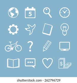 Education icons set. Vector minimal monochrome flat design