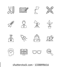 Education icons set vector - on a white background