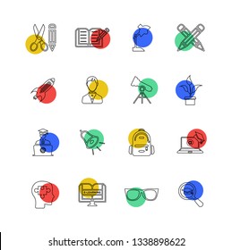 Education icons set vector - on a white background