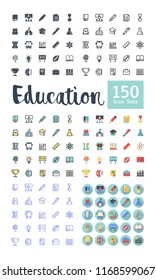 education icons set vector. set web icon