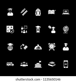 Education icons set vector white