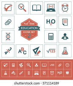 Education icons set for web and mobile