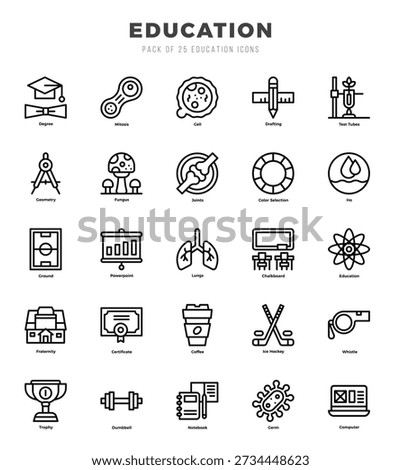 Education icons set for website and mobile site and apps.