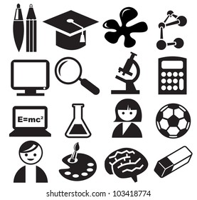 education icons, signs, vector illustration set