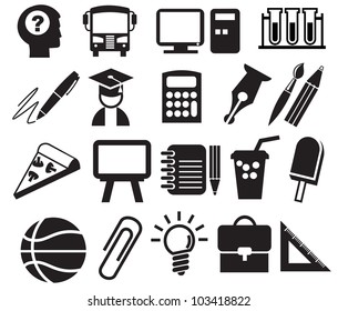 education icons, signs, vector illustration set