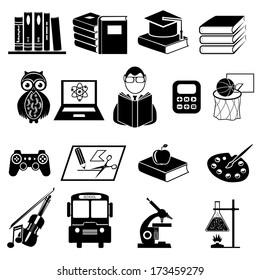 education icons, signs, vector illustration set