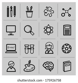 education icons, signs, vector illustration set