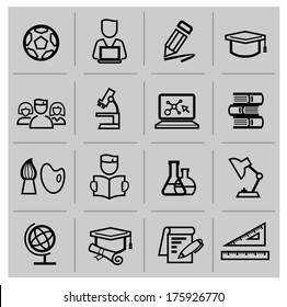 education icons, signs, vector illustration set