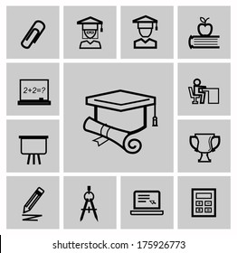 education icons, signs, vector illustration set