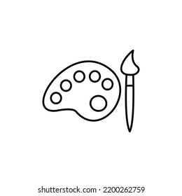 Education icons. Stationary outline on white background. All stationary Items. Stationaries icon vector. Pallet icon.