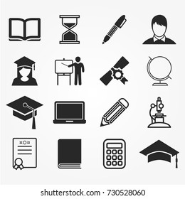 Education icons vector - Shutterstock ID 730528060