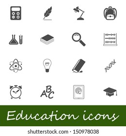 Education icons. Vector illustration.