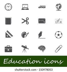 Education icons. Vector illustration.