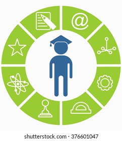 Education icons. Vector illustration.