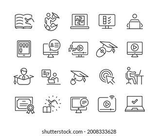 Education Icons - Vector Line Icons. Editable Stroke. Vector Graphic