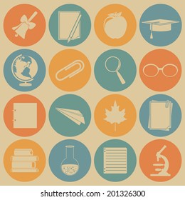 Education icons. Vector set, EPS 8.