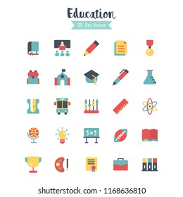 education icons vector. education icons set flat styles