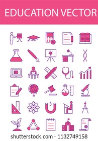 Education icons and vectors