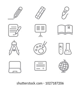 Education Icons with White Background
