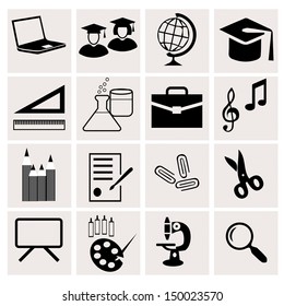 Education icons with White Background