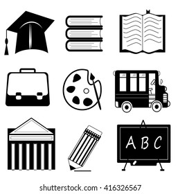Education Icons with White Background