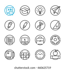 Education icons with White Background 