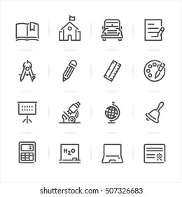 Education Icons with White Background