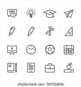 Ícones de Educação com Fundo Branco