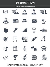 Education icons,black version,vector