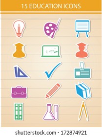 Education icons,Colorful version,vector