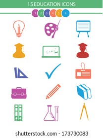 Education icons,Colorful version,vector