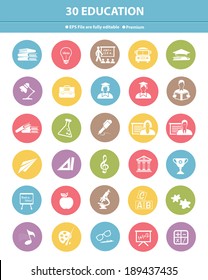 Education icons,colorful version,vector