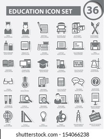 Education icons,Gray version,vector