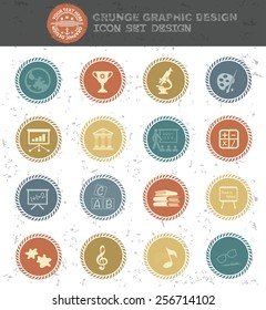 Education icons,retro style,clean vector