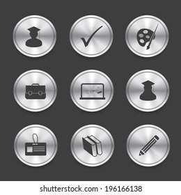 Education icons,Silver vector